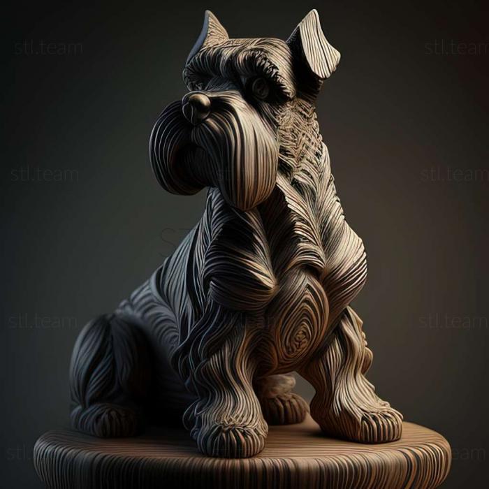 3D model Zwergschnauzer dog (STL)